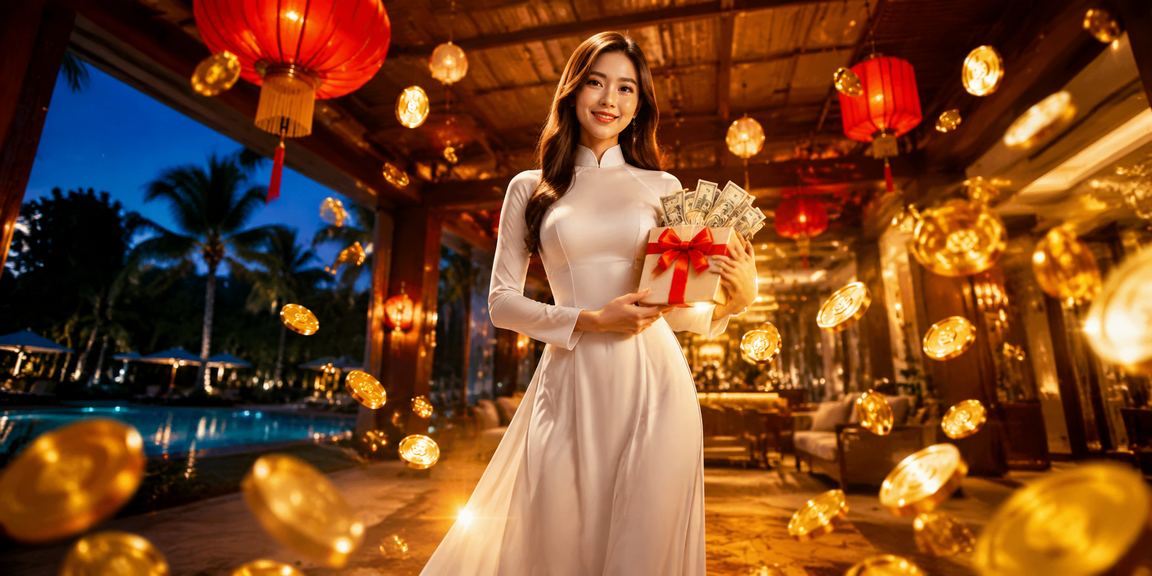 Người phụ nữ mặc áo dài tại Hội An tham gia cá cược trực tuyến trên nền tảng sunplay