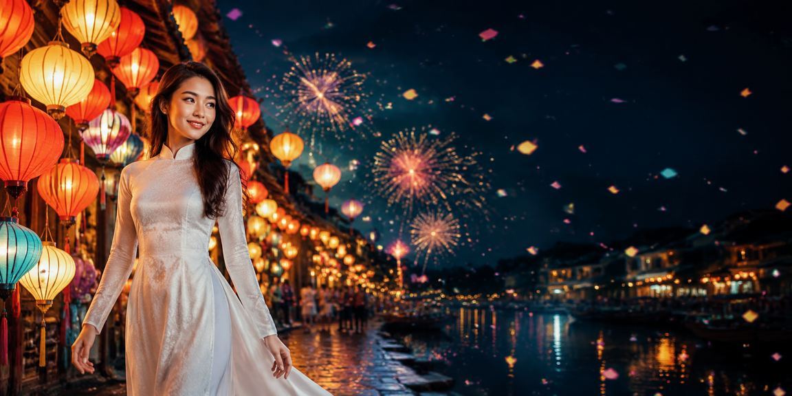 Người dùng tại Hội An mặc áo dài trải nghiệm live casino mới trên sunplay